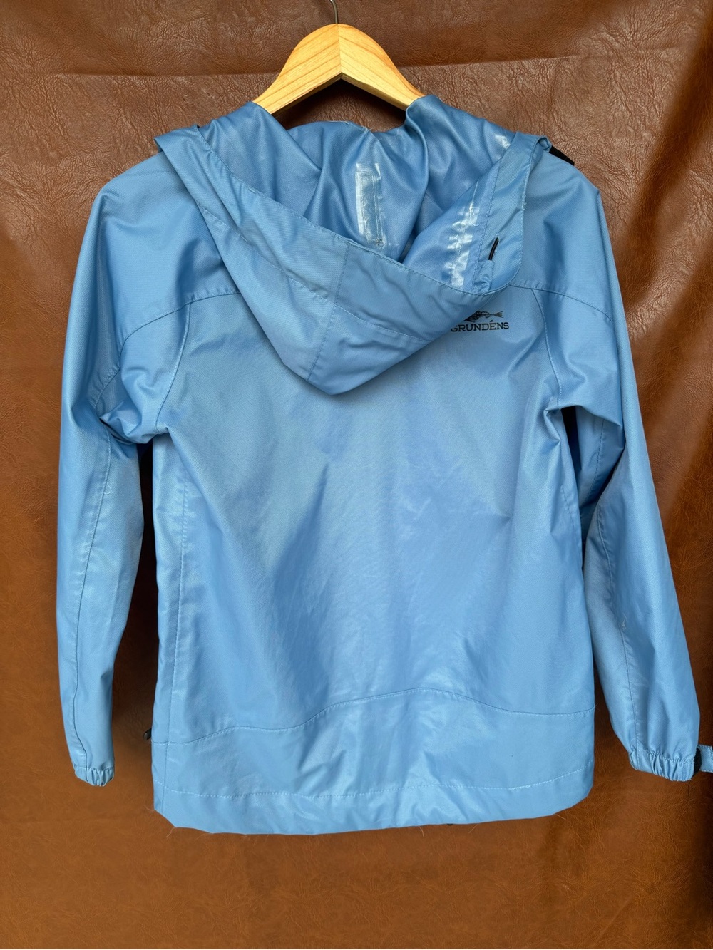 Grundens Rain Jacket Womens XS Blue Waterproof Hooded Fishing Shell Coat - Picture 5 of 9